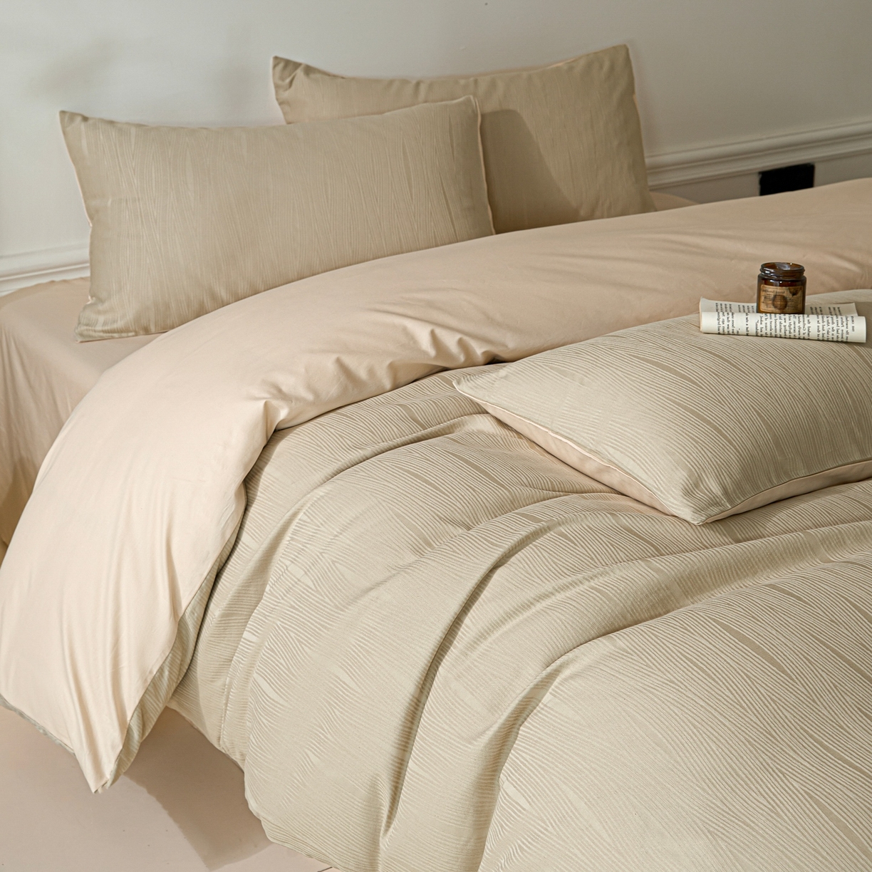 91家纺网 家纺一手货源 找家纺 （总）眠博士 2026春夏新款60s全棉纯棉水洗立体提花四件套