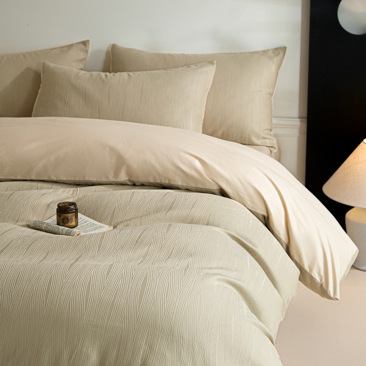 91家纺网 家纺一手货源 找家纺 （总）眠博士 2026春夏新款60s全棉纯棉水洗立体提花四件套