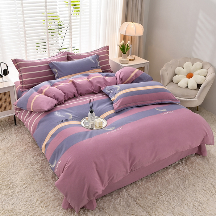 91家纺网 家纺一手货源 找家纺 董成龙 2026新款直播爆款加厚全棉活性磨毛四件套纯棉三件套 风光无限-粉