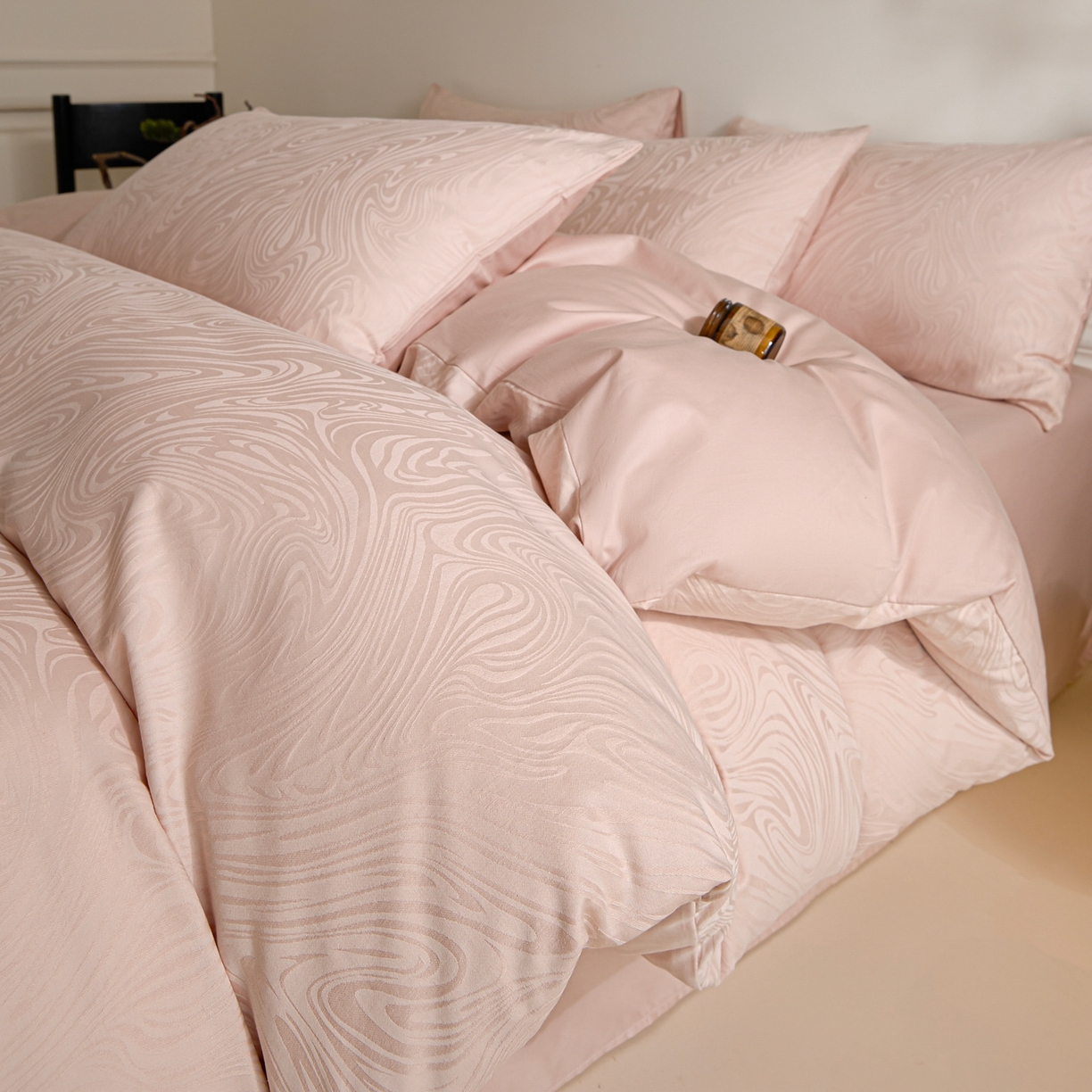 91家纺网 家纺一手货源 找家纺 （总）眠博士 2026春夏新款60s全棉纯棉水洗立体提花四件套