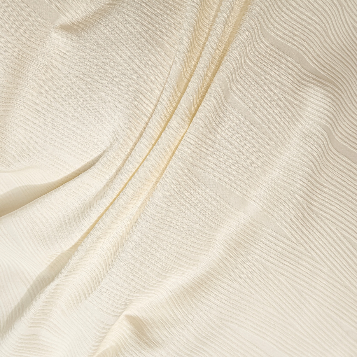 91家纺网 家纺一手货源 找家纺 眠博士 2026春夏新款60s全棉纯棉水洗立体提花四件套 麦浪-奶白