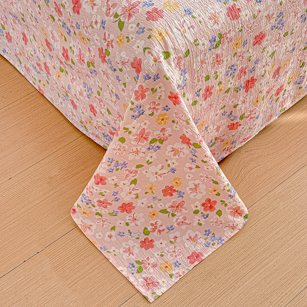 91家纺网 家纺一手货源 找家纺 仟人梦 2026新款云感双层纱印花单床单-叠拍图 云之瑶