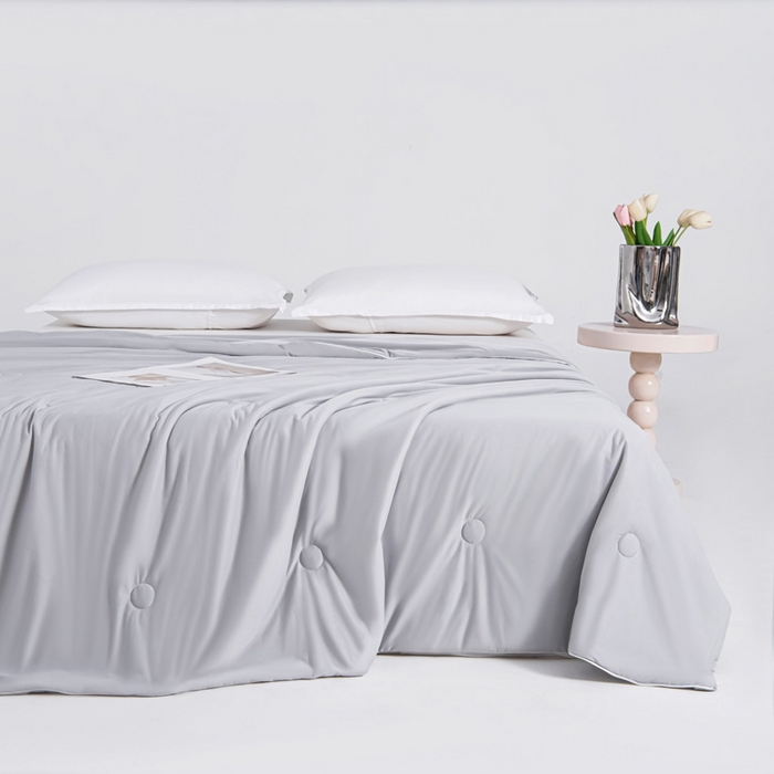 91家纺网 家纺一手货源 找家纺 宇淳国际 2026新款凉感丝夏被被子被芯系列 绅士灰