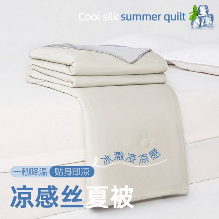 宇淳国际 2026新款凉感丝夏被被子被芯系列 浅咖+绅士灰