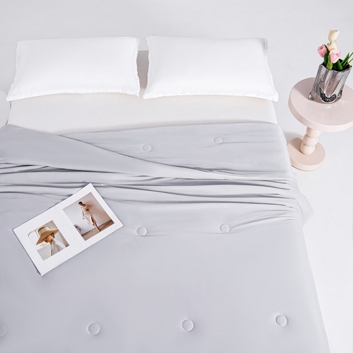 91家纺网 家纺一手货源 找家纺 宇淳国际 2026新款凉感丝夏被被子被芯系列 绅士灰