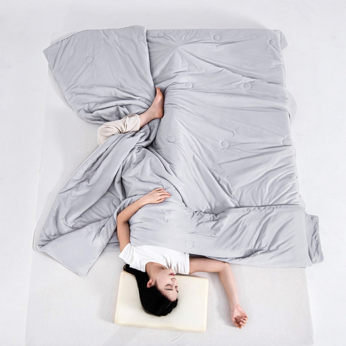 91家纺网 家纺一手货源 找家纺 宇淳国际 2026新款凉感丝夏被被子被芯系列 绅士灰