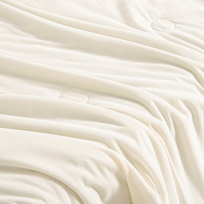 91家纺网 家纺一手货源 找家纺 宇淳国际 2026新款凉感丝夏被被子被芯系列 奶油杏+水绿