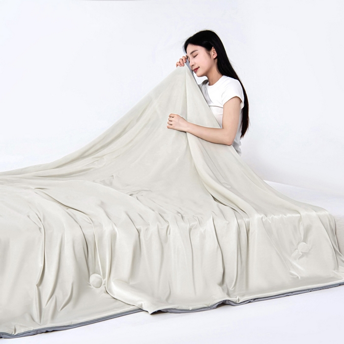 91家纺网 家纺一手货源 找家纺 宇淳国际 2026新款凉感丝夏被被子被芯系列 浅咖+绅士灰