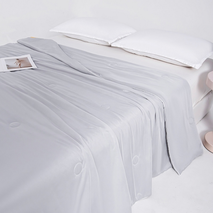 91家纺网 家纺一手货源 找家纺 宇淳国际 2026新款凉感丝夏被被子被芯系列 绅士灰