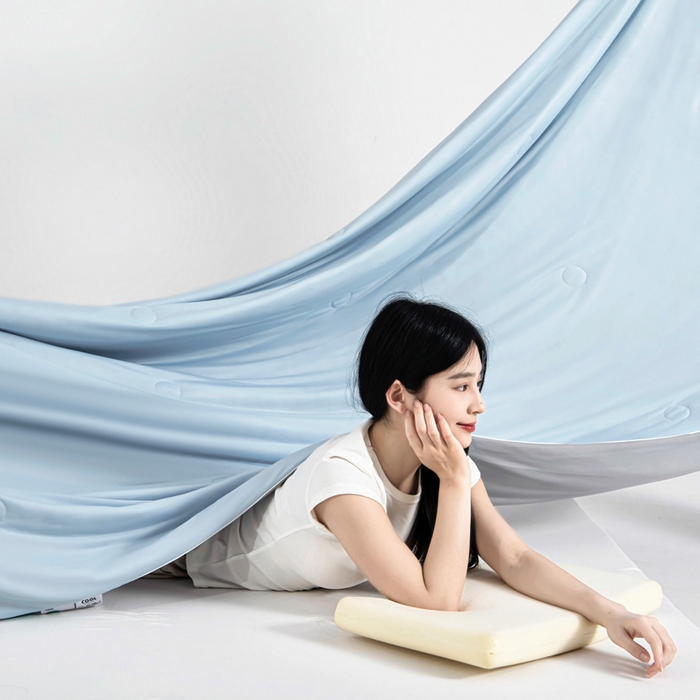 91家纺网 家纺一手货源 找家纺 宇淳国际 2026新款凉感丝夏被被子被芯系列 天空蓝+绅士灰