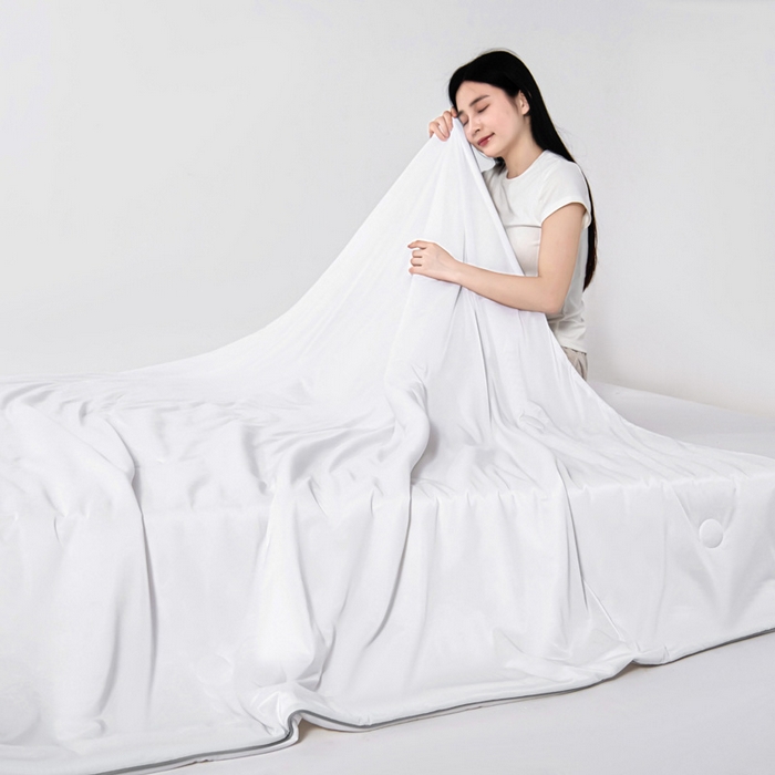 91家纺网 家纺一手货源 找家纺 宇淳国际 2026新款凉感丝夏被被子被芯系列 珍珠白