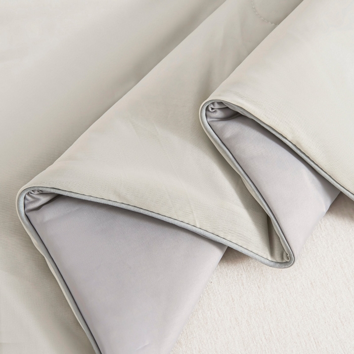 91家纺网 家纺一手货源 找家纺 宇淳国际 2026新款凉感丝夏被被子被芯系列 浅咖+绅士灰