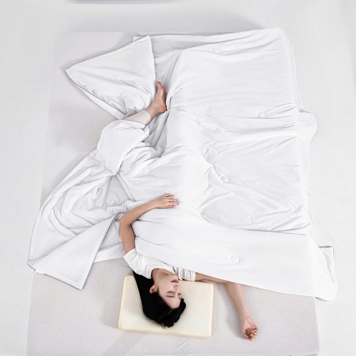 91家纺网 家纺一手货源 找家纺 宇淳国际 2026新款凉感丝夏被被子被芯系列 珍珠白