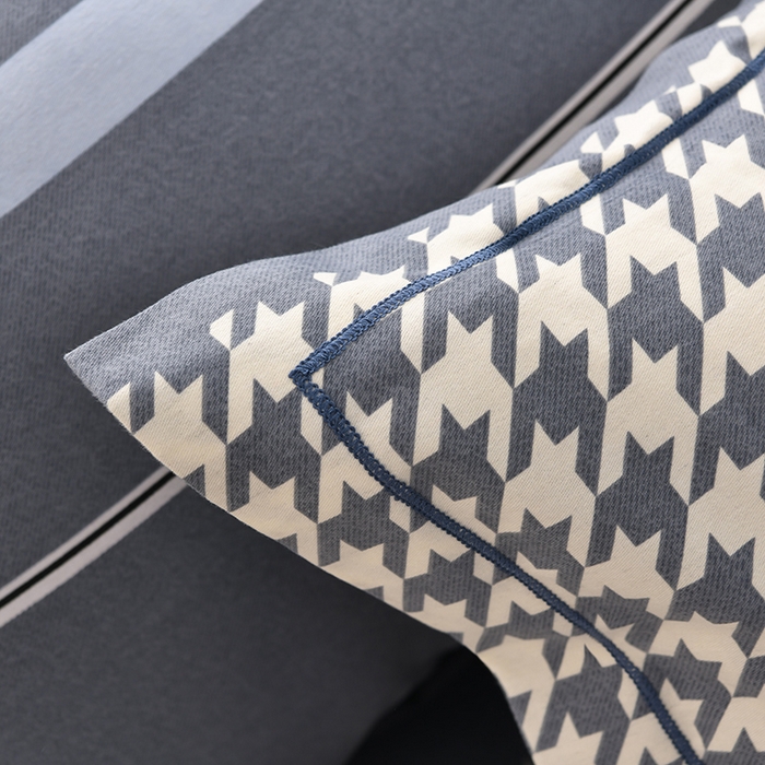 91家纺网 家纺一手货源 找家纺 董成龙 2026新款直播爆款加厚全棉活性磨毛四件套纯棉三件套 海派绅士-灰