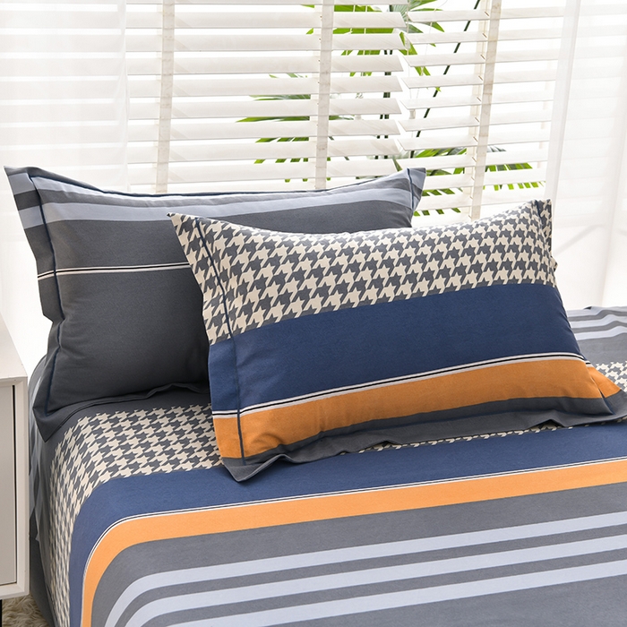 91家纺网 家纺一手货源 找家纺 董成龙 2026新款直播爆款加厚全棉活性磨毛四件套纯棉三件套 海派绅士-灰