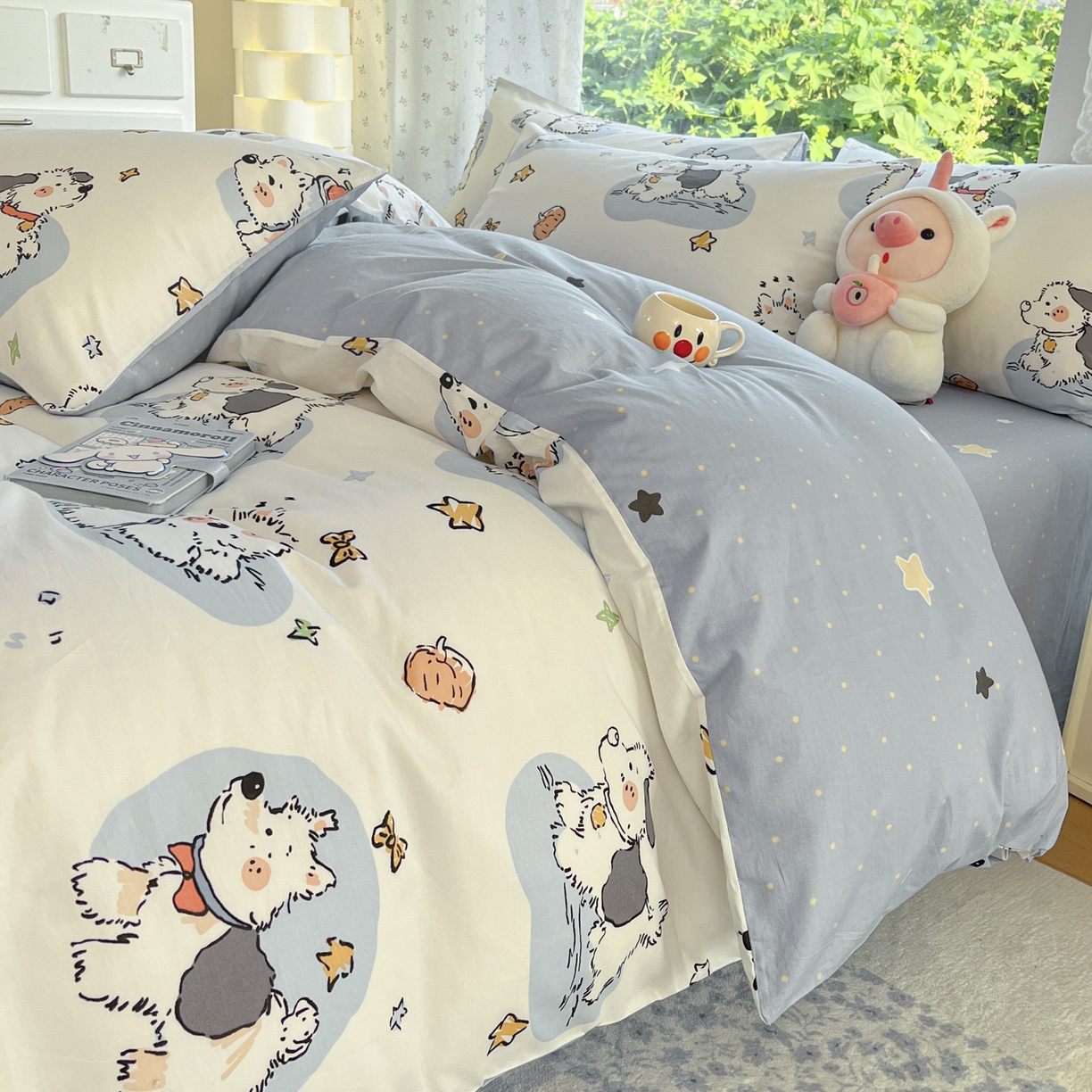 91家纺网 家纺一手货源 找家纺 晨希家居 2026新款全棉13070印花四件套（提供买家秀） 全棉-宠物学院