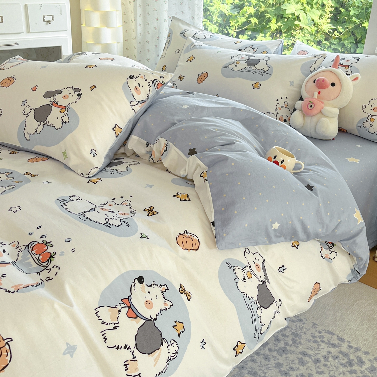 91家纺网 家纺一手货源 找家纺 晨希家居 2026新款全棉13070印花四件套（提供买家秀） 全棉-宠物学院