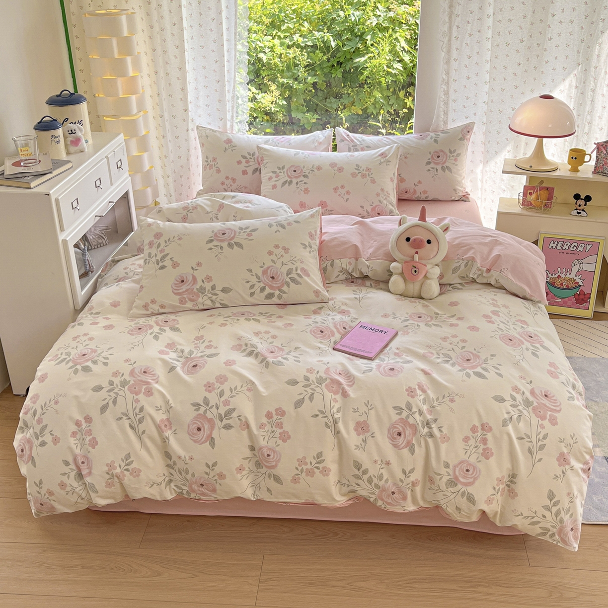 91家纺网 家纺一手货源 找家纺 晨希家居 2026新款全棉13070印花四件套（提供买家秀） 全棉-花韵天姿