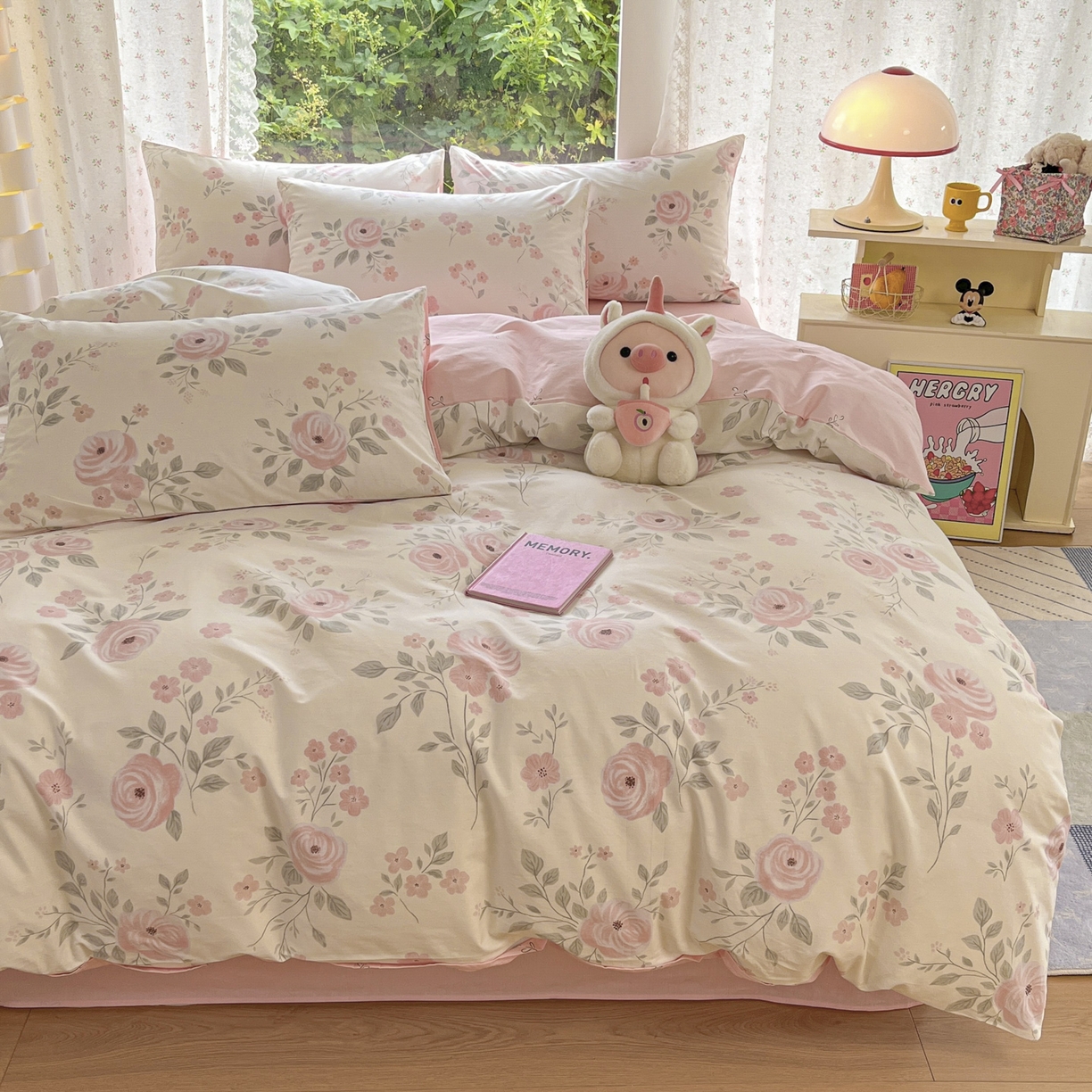 91家纺网 家纺一手货源 找家纺 晨希家居 2026新款全棉13070印花四件套（提供买家秀） 全棉-花韵天姿