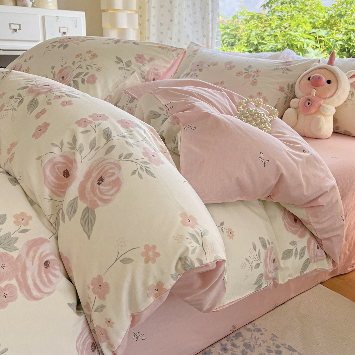 91家纺网 家纺一手货源 找家纺 晨希家居 2026新款全棉13070印花四件套（提供买家秀） 全棉-花韵天姿