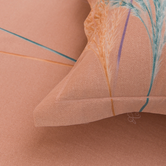 91家纺网 家纺一手货源 找家纺 董成龙 2026新款直播爆款加厚全棉活性磨毛四件套纯棉三件套 芊芊之恋-桔