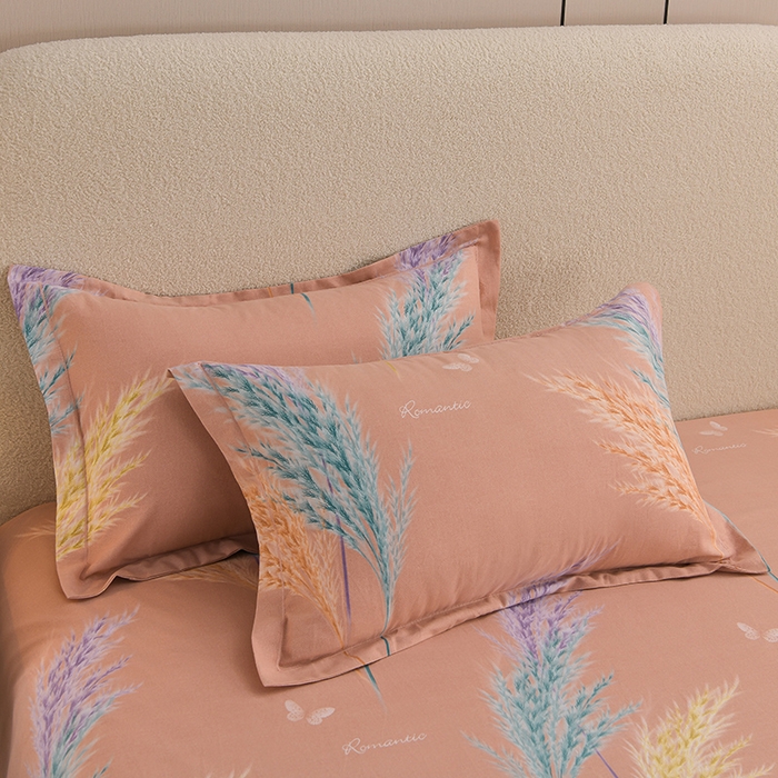 91家纺网 家纺一手货源 找家纺 董成龙 2026新款直播爆款加厚全棉活性磨毛四件套纯棉三件套 芊芊之恋-桔