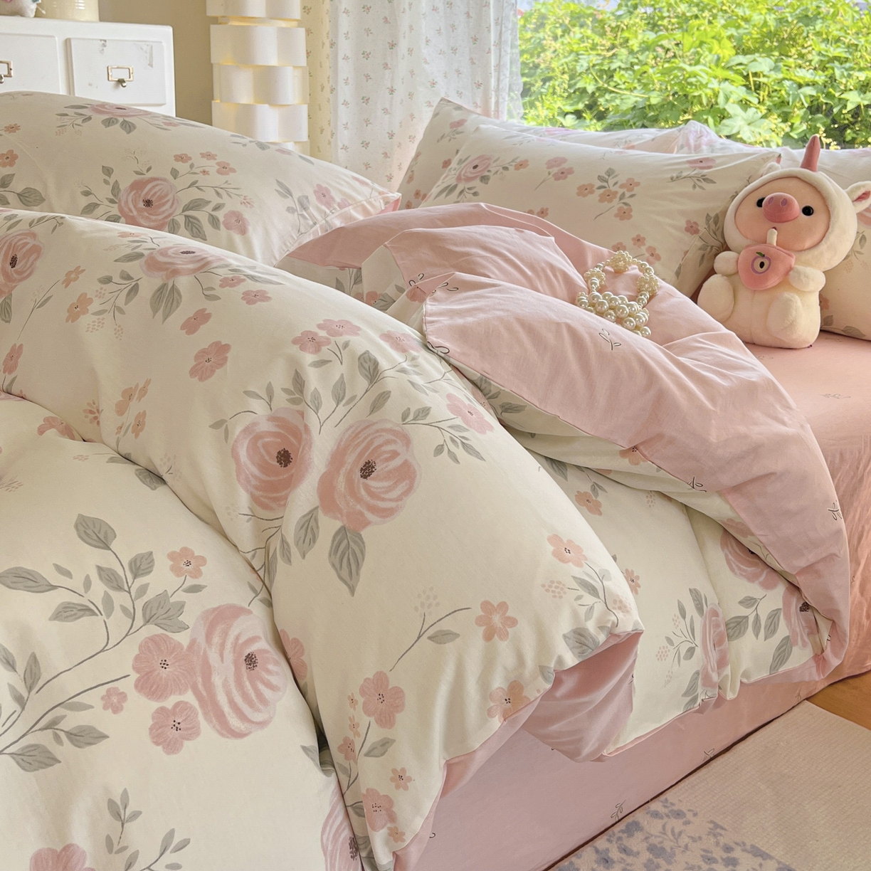 91家纺网 家纺一手货源 找家纺 晨希家居 2026新款全棉13070印花四件套（提供买家秀） 全棉-花韵天姿