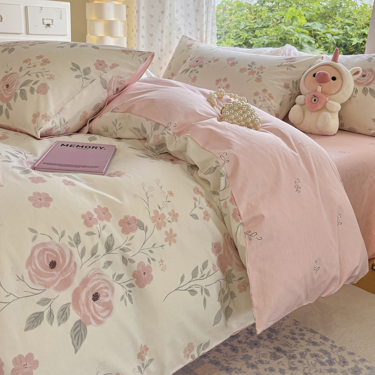 91家纺网 家纺一手货源 找家纺 晨希家居 2026新款全棉13070印花四件套（提供买家秀） 全棉-花韵天姿