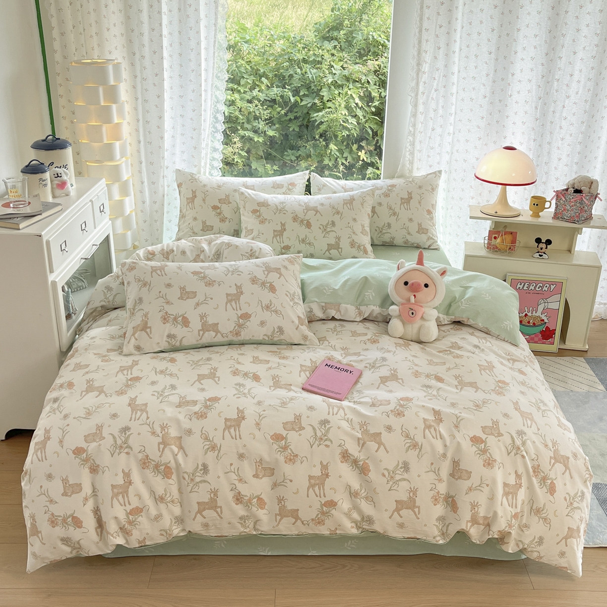 晨希家居 2026新款全棉13070印花四件套（提供买家秀） 全棉-灵鹿