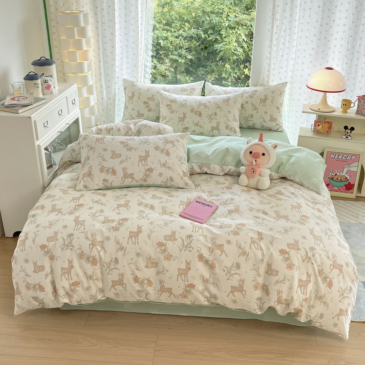 91家纺网 家纺一手货源 找家纺 晨希家居 2026新款全棉13070印花四件套（提供买家秀） 全棉-灵鹿