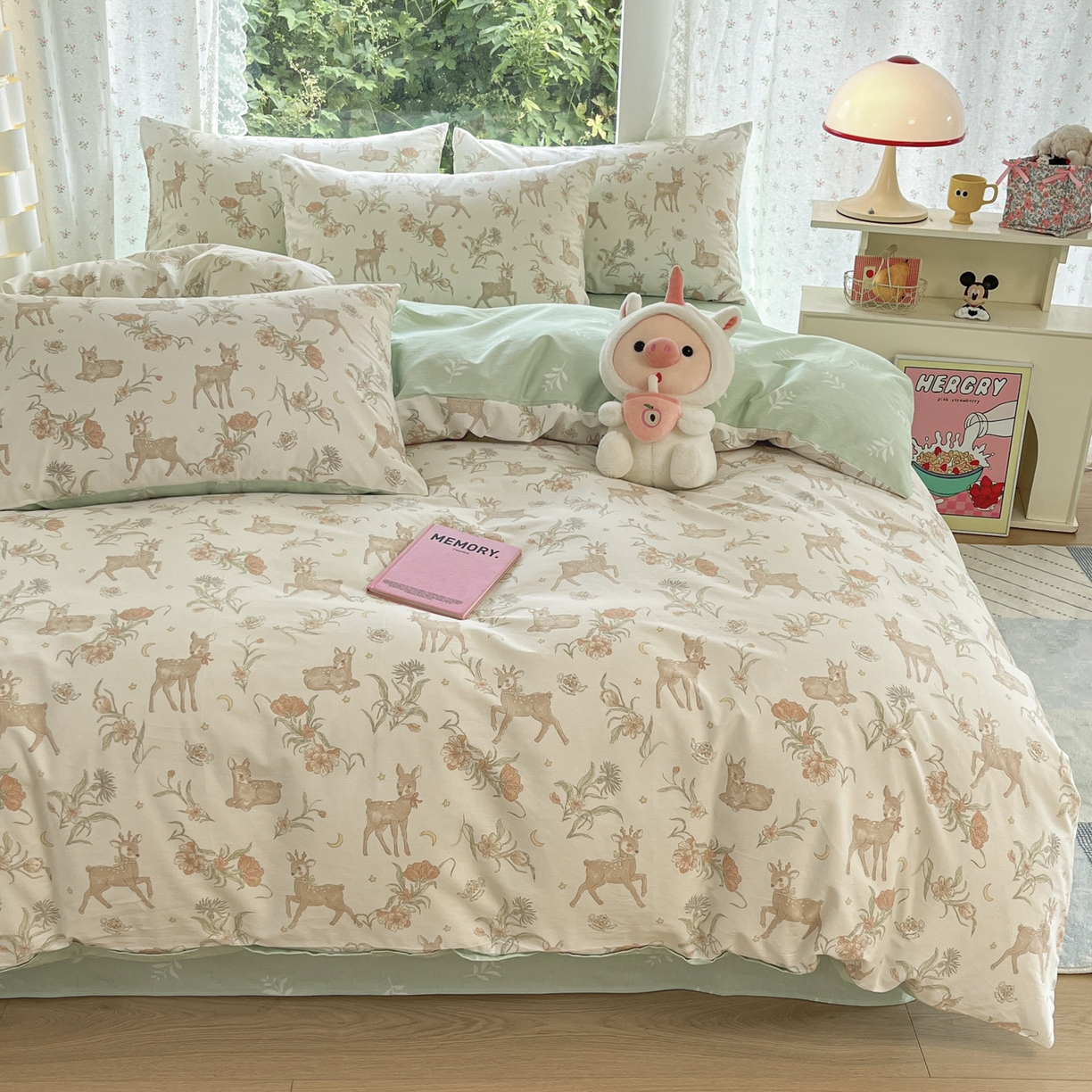 91家纺网 家纺一手货源 找家纺 晨希家居 2026新款全棉13070印花四件套（提供买家秀） 全棉-灵鹿