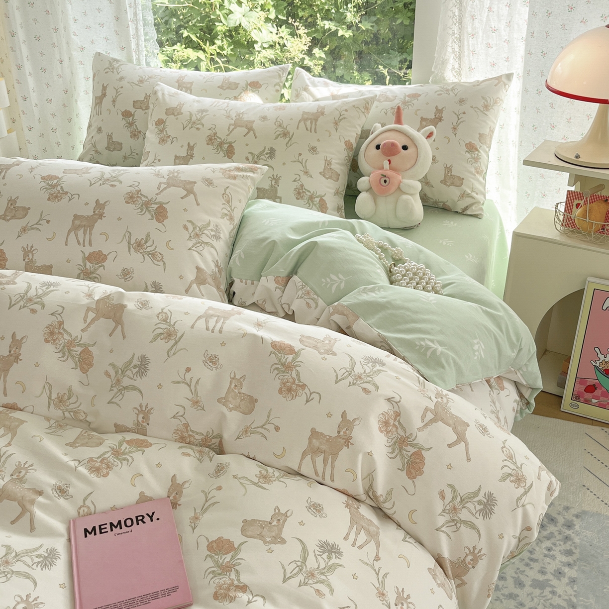 91家纺网 家纺一手货源 找家纺 晨希家居 2026新款全棉13070印花四件套（提供买家秀） 全棉-灵鹿