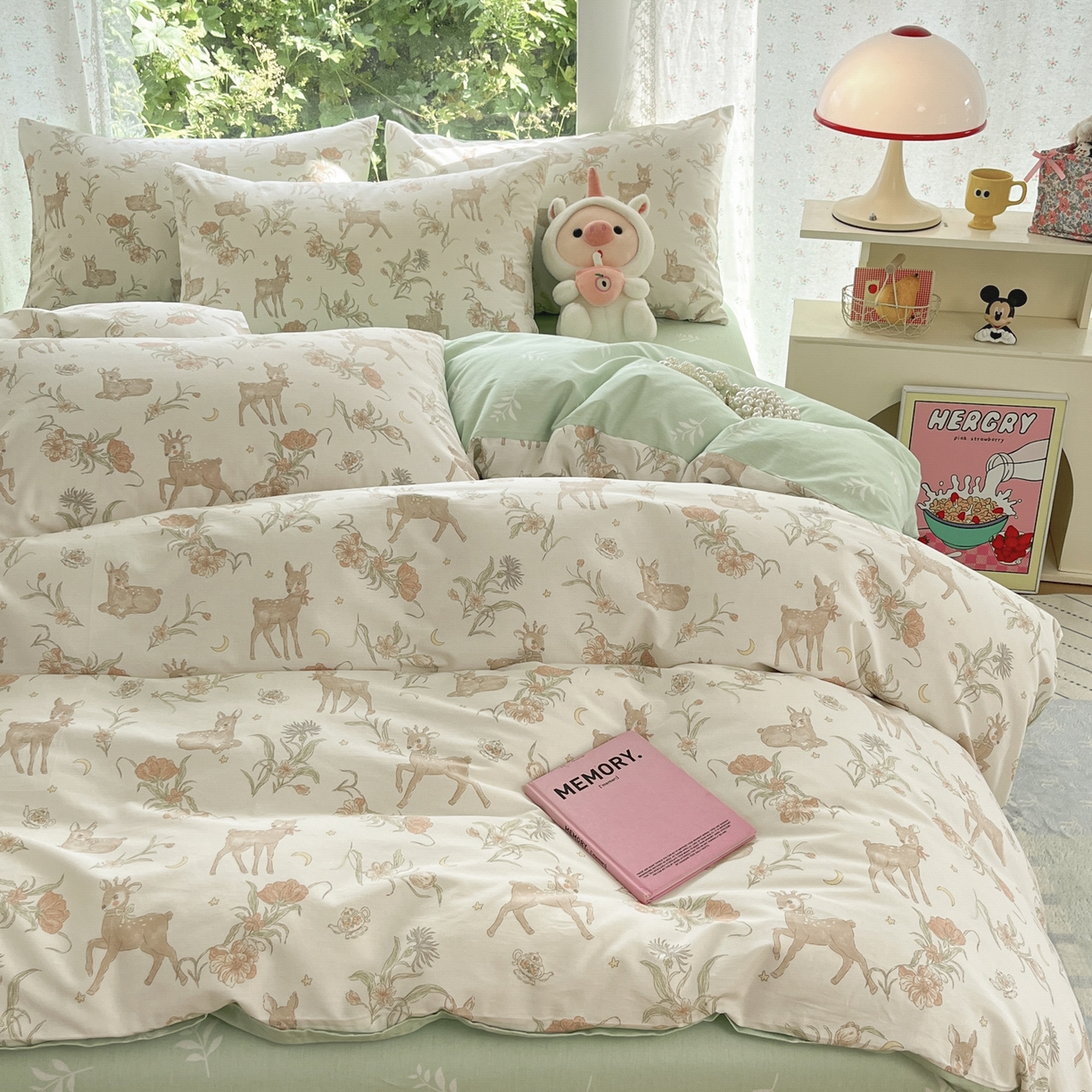 91家纺网 家纺一手货源 找家纺 晨希家居 2026新款全棉13070印花四件套（提供买家秀） 全棉-灵鹿