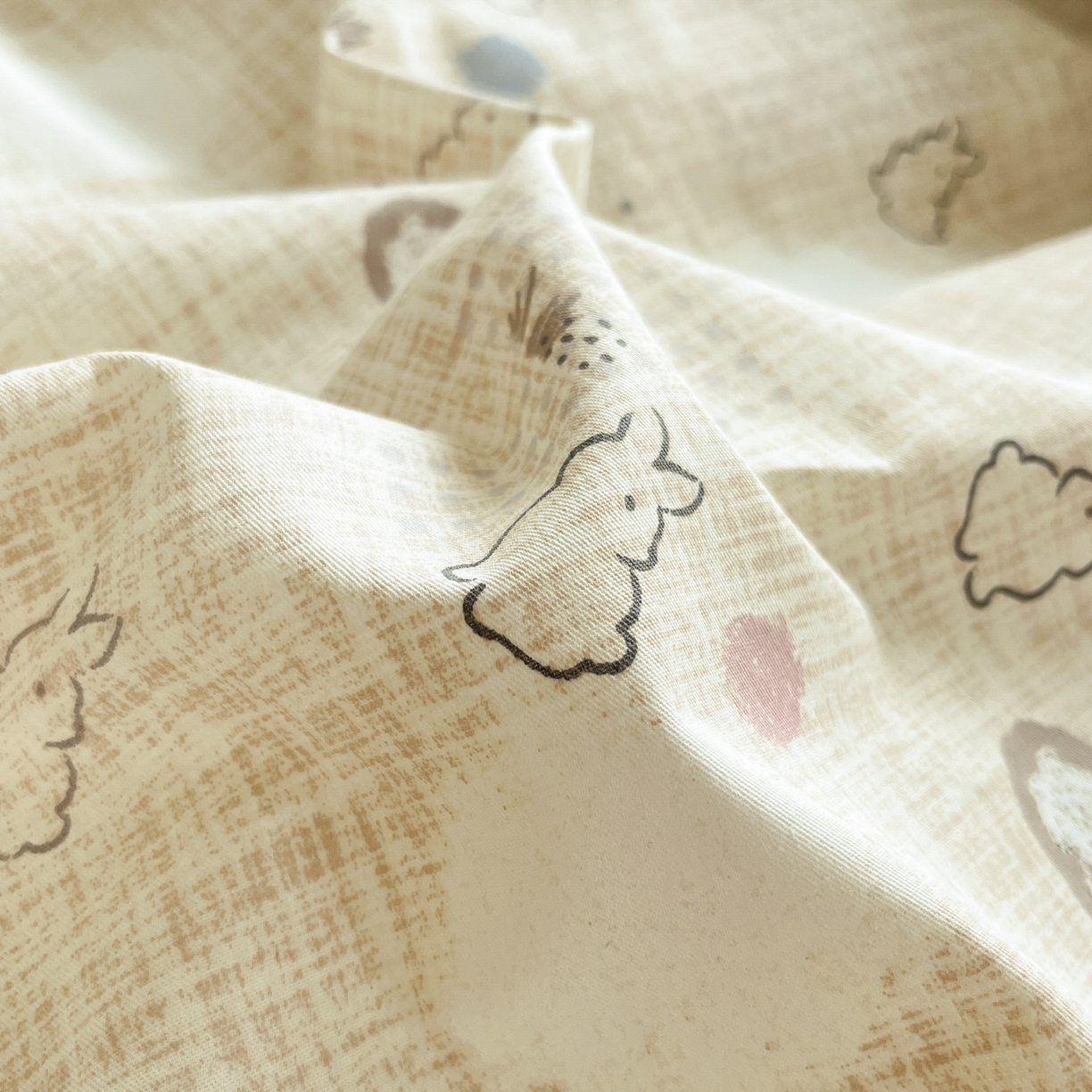 91家纺网 家纺一手货源 找家纺 晨希家居 2026新款全棉13070印花四件套（提供买家秀） 全棉-棉野云兔