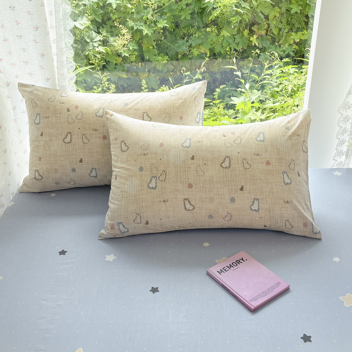 91家纺网 家纺一手货源 找家纺 晨希家居 2026新款全棉13070印花四件套（提供买家秀） 全棉-棉野云兔