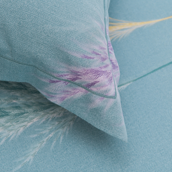 91家纺网 家纺一手货源 找家纺 董成龙 2026新款直播爆款加厚全棉活性磨毛四件套纯棉三件套 芊芊之恋-蓝