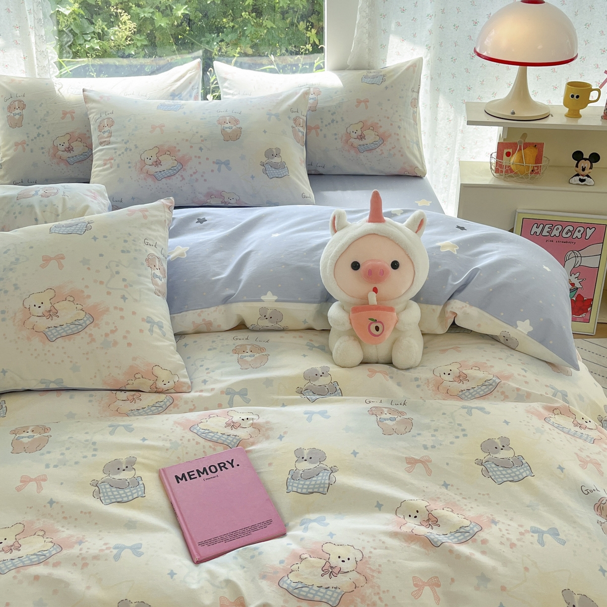 91家纺网 家纺一手货源 找家纺 晨希家居 2026新款全棉13070印花四件套（提供买家秀） 全棉-星愿萌犬