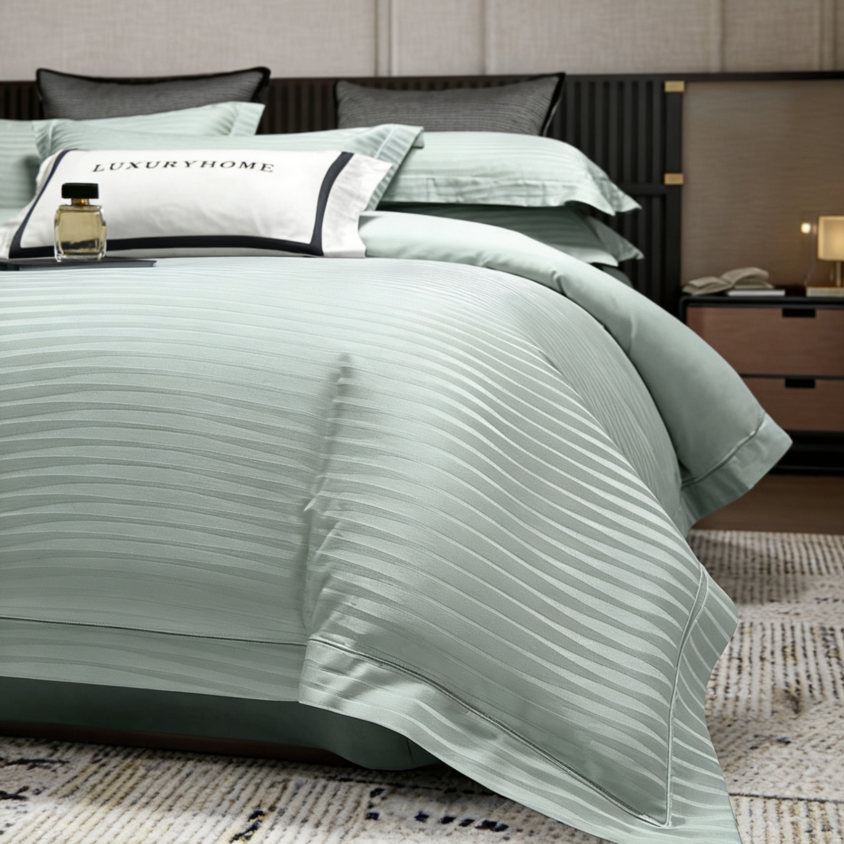 91家纺网 家纺一手货源 找家纺 淳绵 2026新款全棉提花四件套 素锦 尊蒂兰