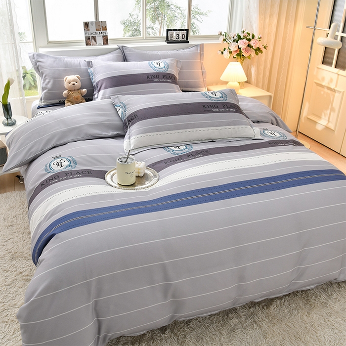 91家纺网 家纺一手货源 找家纺 董成龙 2026新款直播爆款加厚全棉活性磨毛四件套纯棉三件套 绅士灰