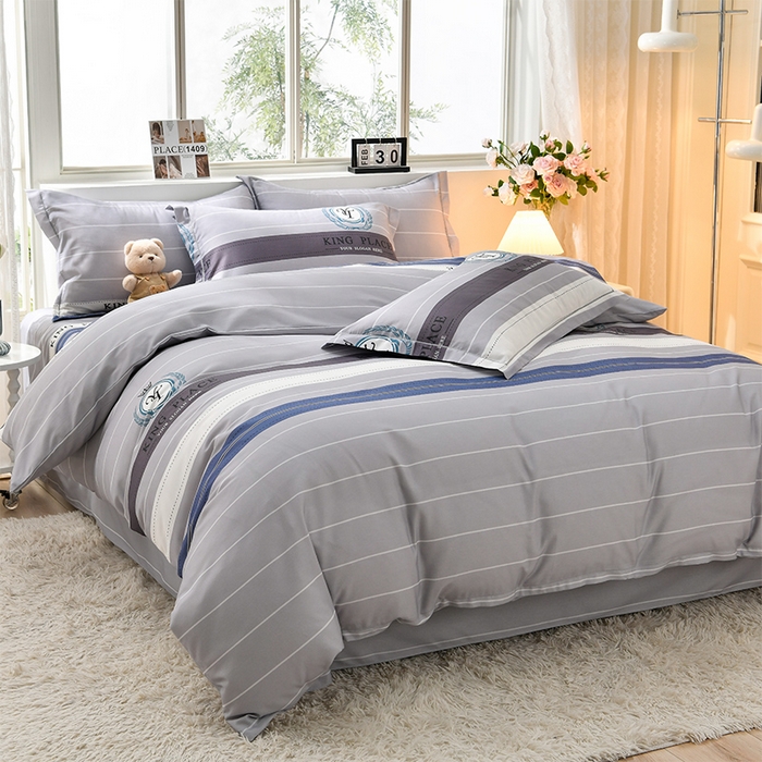 91家纺网 家纺一手货源 找家纺 董成龙 2026新款直播爆款加厚全棉活性磨毛四件套纯棉三件套 绅士灰