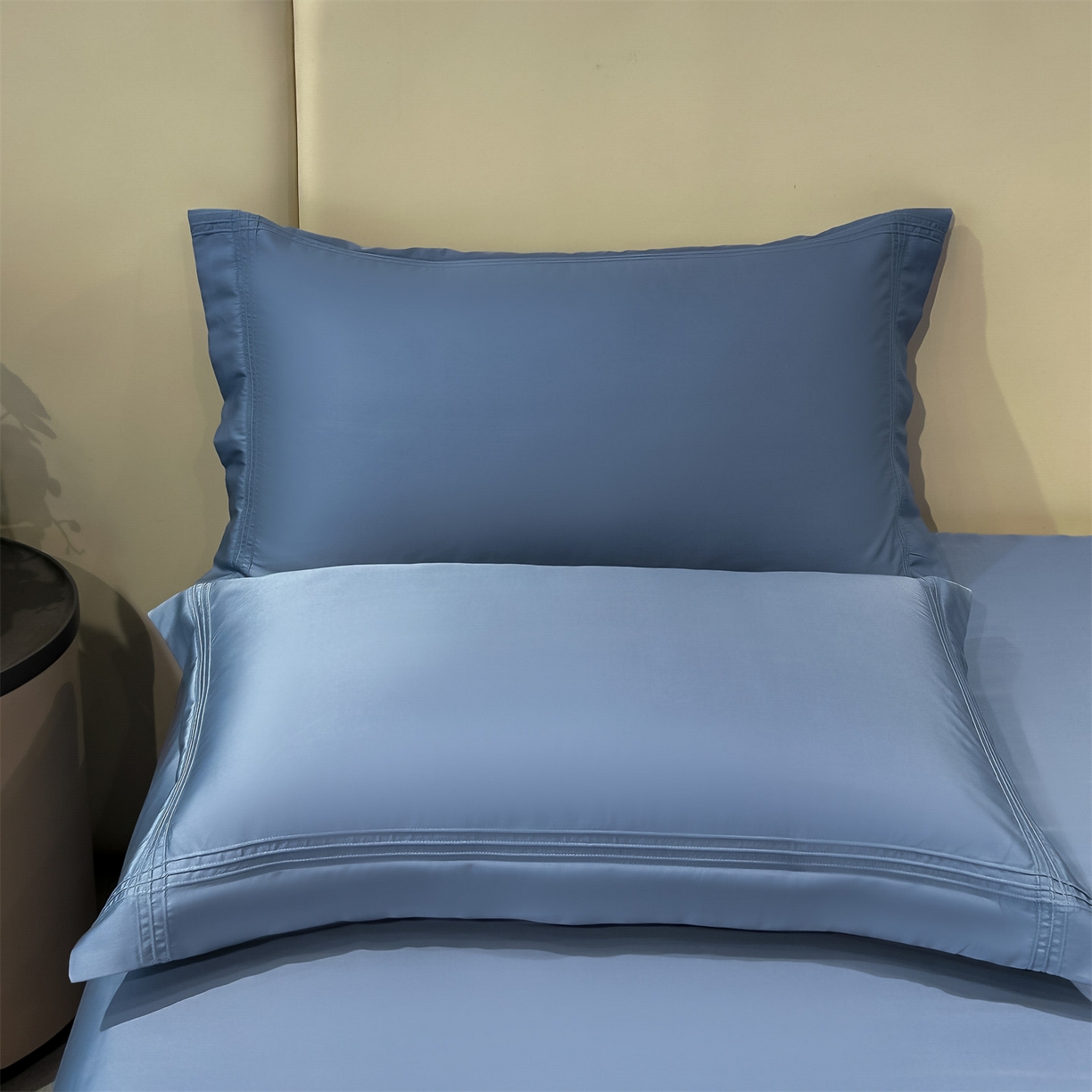 91家纺网 家纺一手货源 找家纺 笙意家纺 2026新款水洗真丝埋线款四件套-恩瑞系列 恩瑞-宾利蓝