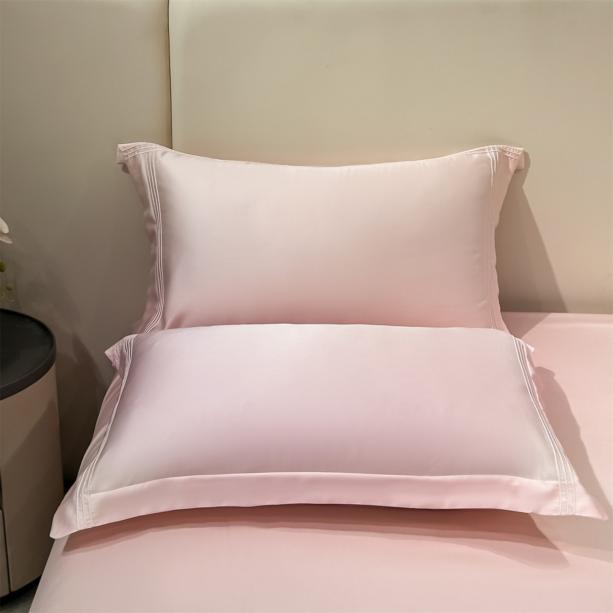 91家纺网 家纺一手货源 找家纺 笙意家纺 2026新款水洗真丝埋线款四件套-恩瑞系列 恩瑞-璎珞粉