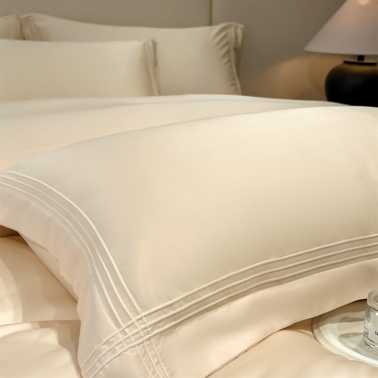 91家纺网 家纺一手货源 找家纺 笙意家纺 2026新款水洗真丝埋线款四件套-恩瑞系列 恩瑞-梧桐杏