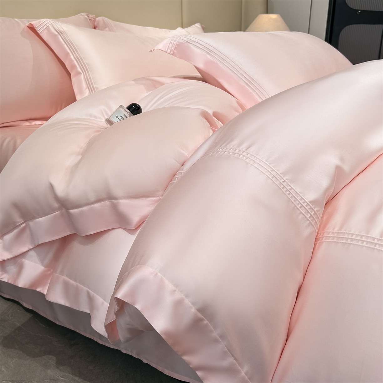 笙意家纺 2026新款水洗真丝埋线款四件套-恩瑞系列 恩瑞-璎珞粉