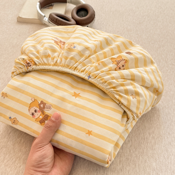 91家纺网 家纺一手货源 找家纺 一比一家纺 2026春夏新款A类仿棉单床笠床罩床笠单件 星星仔