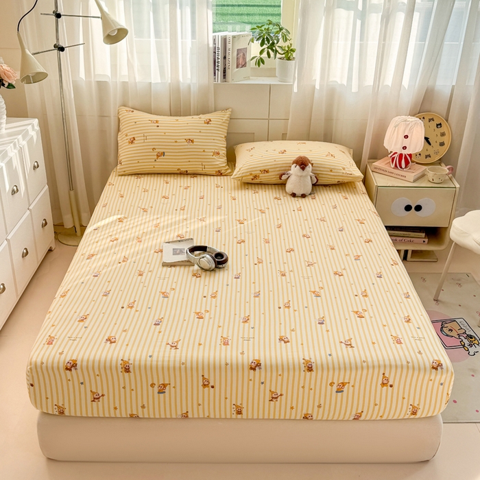 91家纺网 家纺一手货源 找家纺 一比一家纺 2026春夏新款A类仿棉单床笠床罩床笠单件 星星仔