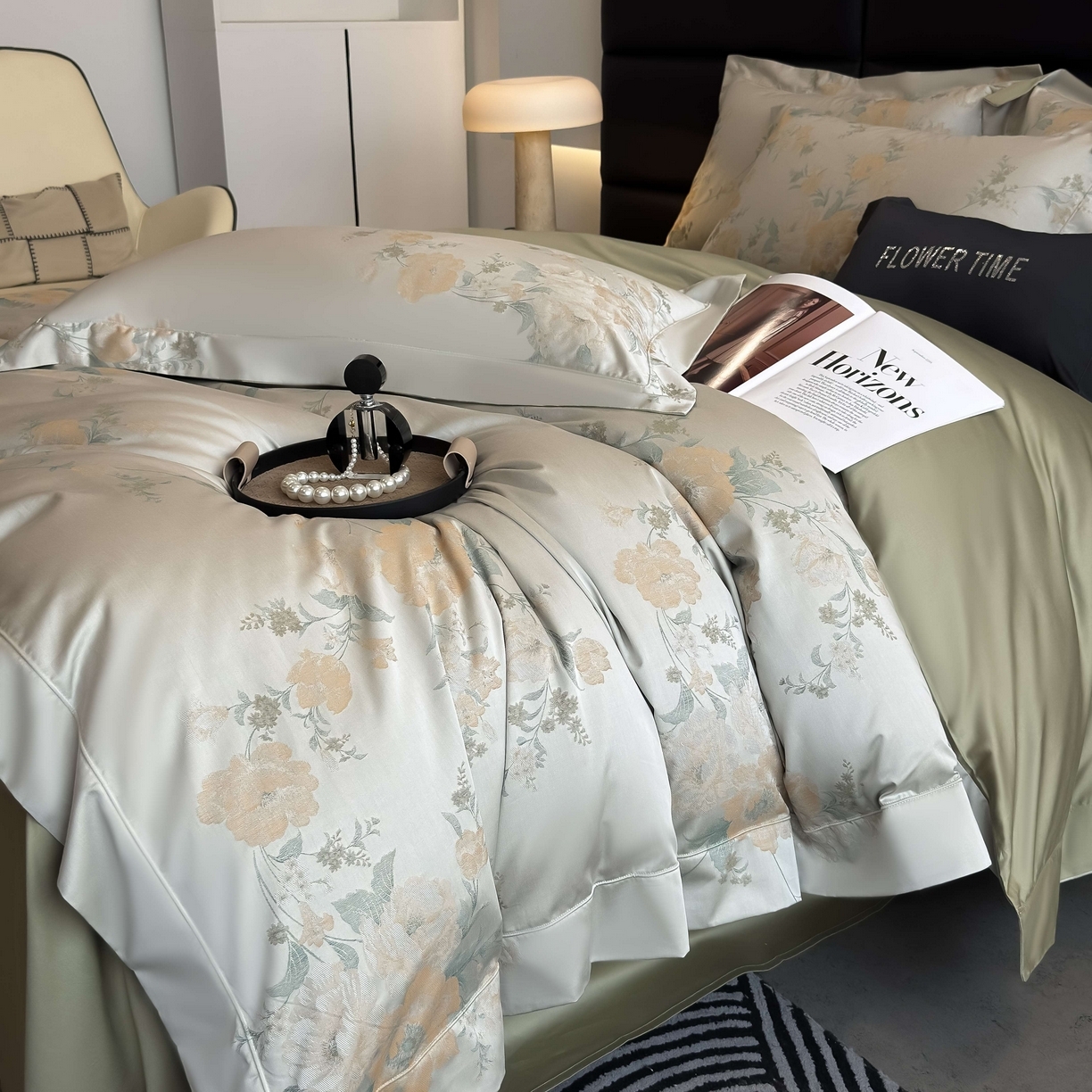 91家纺网 家纺一手货源 找家纺 （总）花时间 2025新款100支天丝棉提花四件套