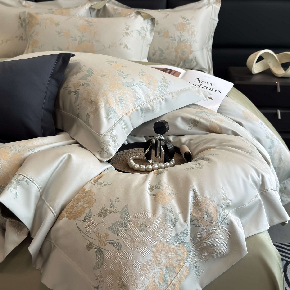 91家纺网 家纺一手货源 找家纺 （总）花时间 2025新款100支天丝棉提花四件套