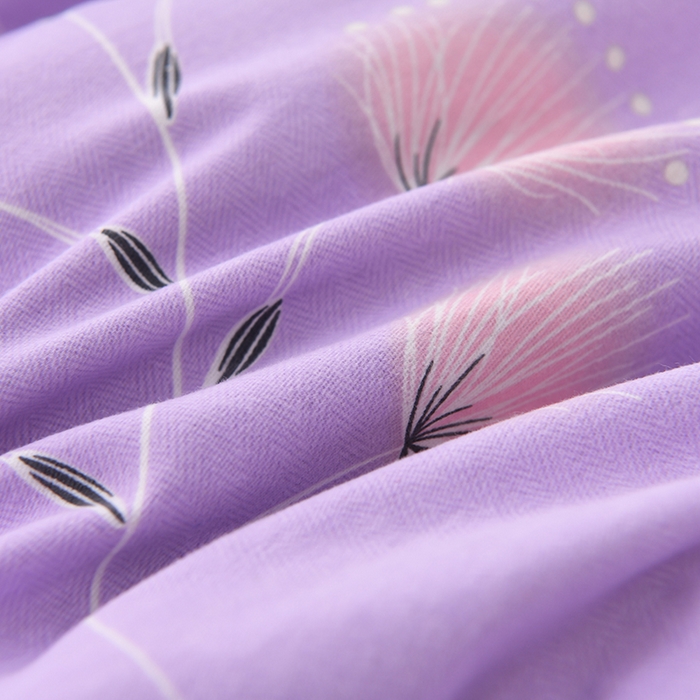 91家纺网 家纺一手货源 找家纺 董成龙 2026新款直播爆款加厚全棉活性磨毛四件套纯棉三件套 晚晴-紫