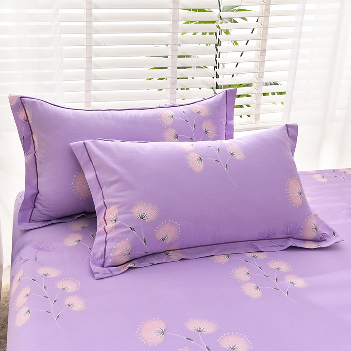 91家纺网 家纺一手货源 找家纺 董成龙 2026新款直播爆款加厚全棉活性磨毛四件套纯棉三件套 晚晴-紫